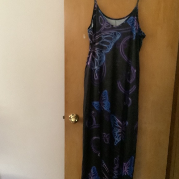 Vintage Butterfly Maxi Dress Cover Up 2x - Picture 1 of 9